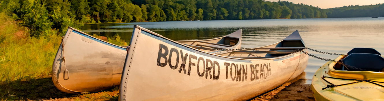 canoes at boxford town beach